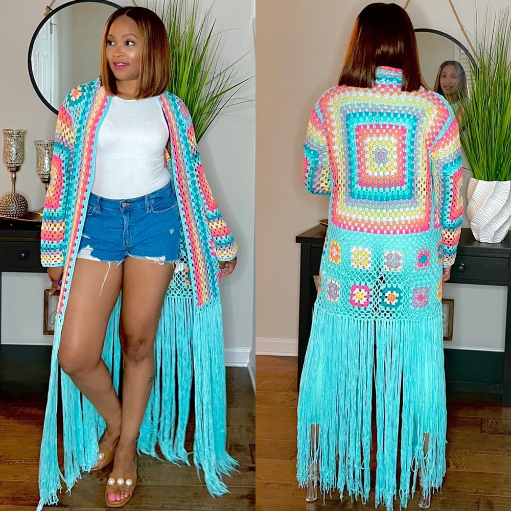 🔥SOLD🔥New crochet cardigans with fringe at bottom!